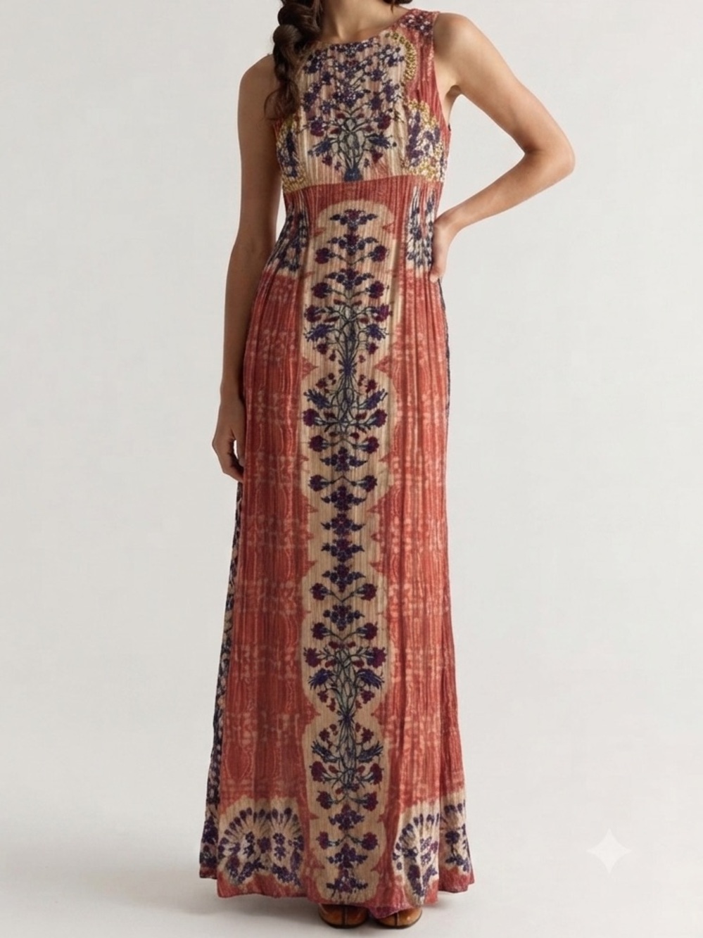 Anthropologie Bhanuni By Jyoti Fall Beaded Floral Dress